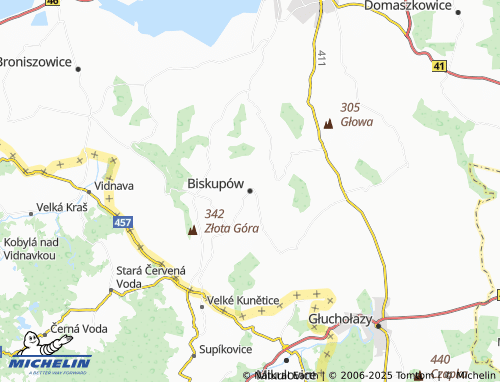 MICHELIN Biskupów map - ViaMichelin