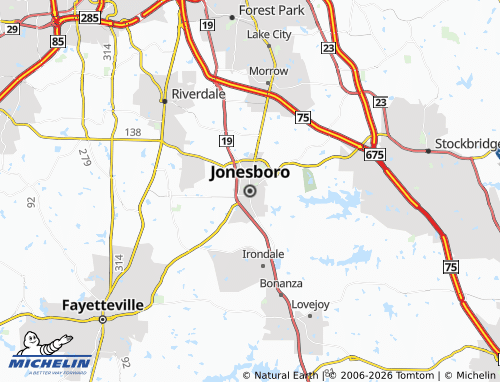 Carte MICHELIN Jonesboro - ViaMichelin