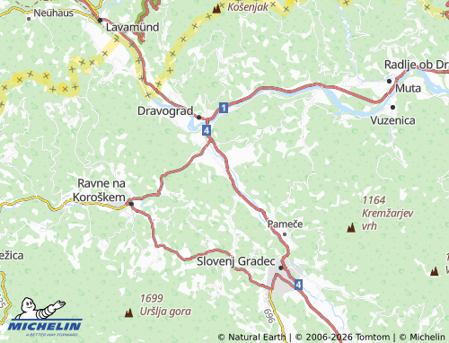 Mapa MICHELIN Šentjanž pri Dravogradu - ViaMichelin