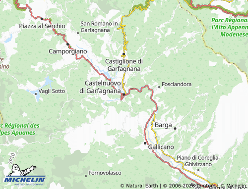 Mapa MICHELIN Castelnuovo di Garfagnana - ViaMichelin