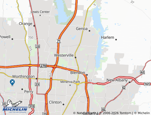 Carte MICHELIN Westerville - ViaMichelin