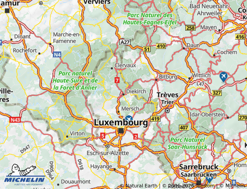 Mapa MICHELIN Diekirch - ViaMichelin