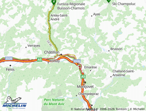 MICHELIN-Landkarte Saint-Vincent - ViaMichelin