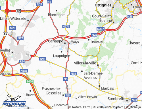 MICHELIN Baisy-Thy map - ViaMichelin