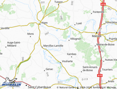 Mapa MICHELIN Ambérac - ViaMichelin