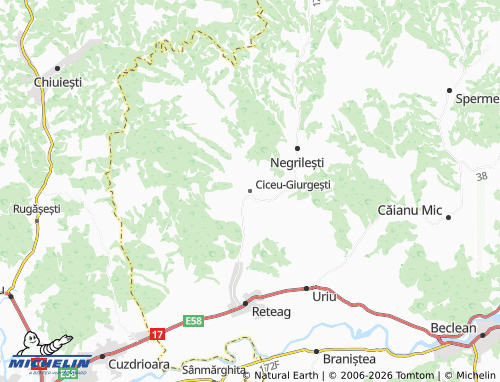 Mappa MICHELIN Ciceu-Giurgești - ViaMichelin