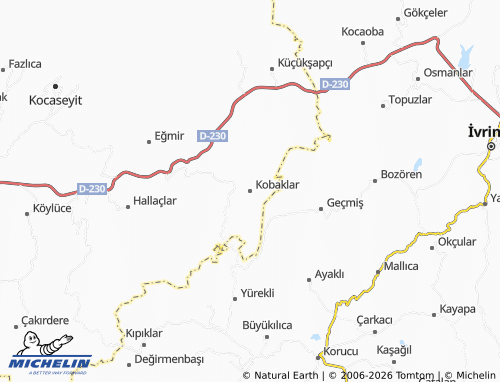 MICHELIN Kobaklar map - ViaMichelin