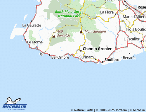 Carte MICHELIN Rivière des Galets - ViaMichelin