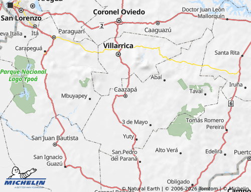 MICHELIN Caazapá map - ViaMichelin
