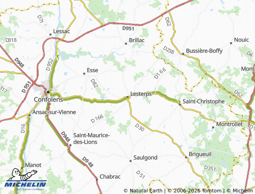 Mappa MICHELIN Lesterps - ViaMichelin