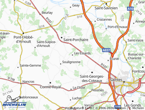 Mapa MICHELIN Les Essards - ViaMichelin