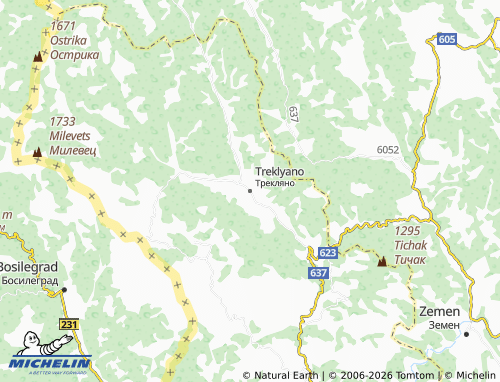 MICHELIN Treklyano map - ViaMichelin