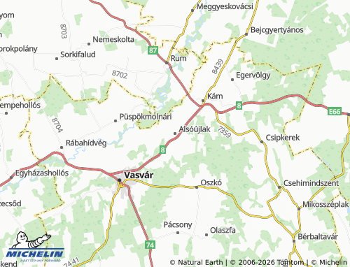 Mappa MICHELIN Alsóújlak - ViaMichelin