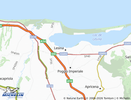 Mapa MICHELIN Lesina - ViaMichelin