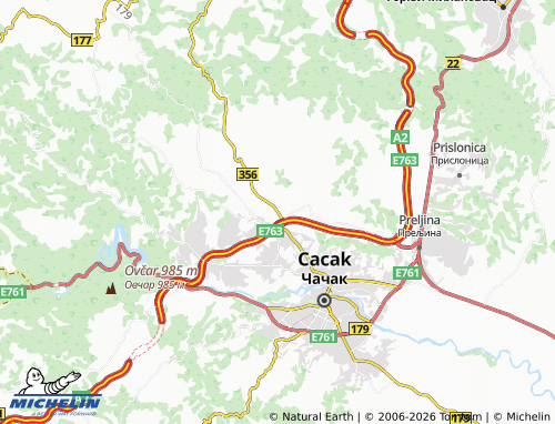 Mapa MICHELIN Vranići - ViaMichelin