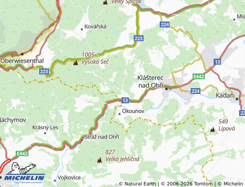 Kaart MICHELIN Perštejn - ViaMichelin