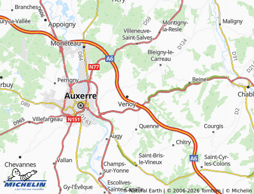 MICHELIN Venoy map - ViaMichelin