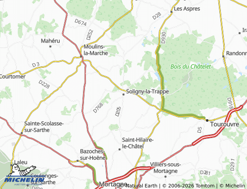 MICHELIN Soligny-la-Trappe map - ViaMichelin