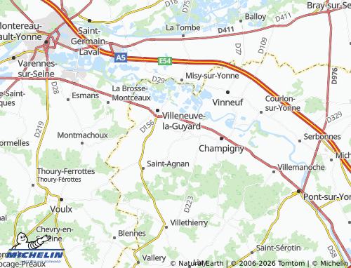 MICHELIN Villeblevin map - ViaMichelin