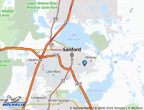 Carte MICHELIN Sanford - ViaMichelin