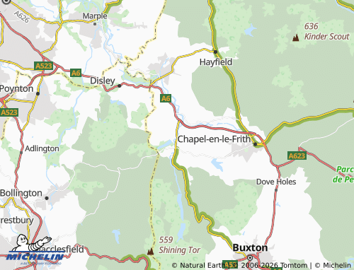 Carte MICHELIN Whaley Bridge - ViaMichelin