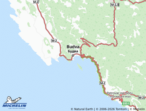 Carte MICHELIN Budva - ViaMichelin