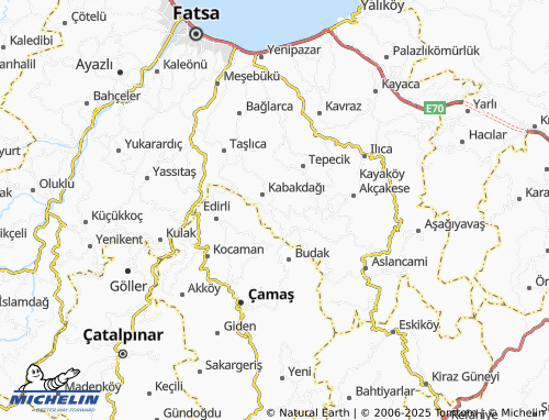 MICHELIN Kılavuzömer map - ViaMichelin