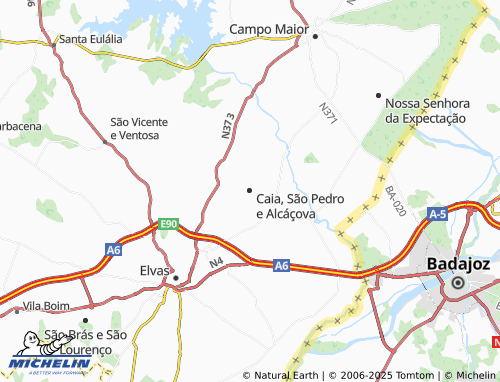 MICHELIN Caia, São Pedro e Alcáçova map - ViaMichelin