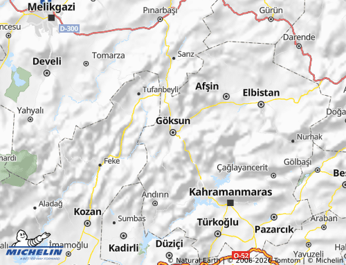 MICHELIN Göksun map - ViaMichelin