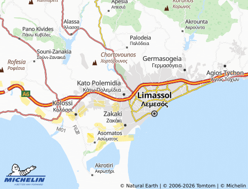 MICHELIN Kato Polemidia map - ViaMichelin