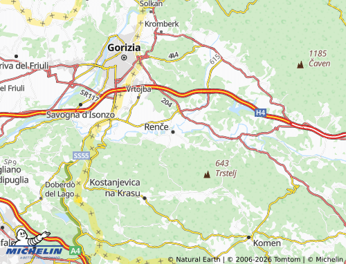 MICHELIN Renče-Vogrsko map - ViaMichelin