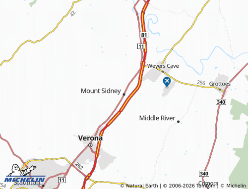 Mapa MICHELIN Mount Sidney - ViaMichelin
