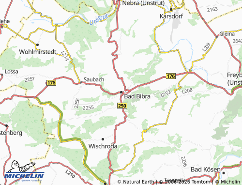 MICHELIN Bad Bibra map - ViaMichelin