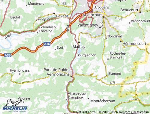 Mappa MICHELIN Bourguignon - ViaMichelin