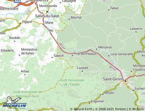 Kaart MICHELIN Prat-Bonrepaux - ViaMichelin