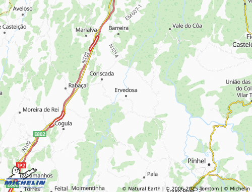 MICHELIN Ervedosa map - ViaMichelin