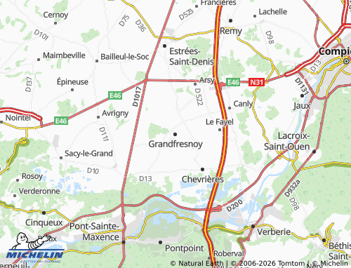 Mapa MICHELIN Grandfresnoy - ViaMichelin