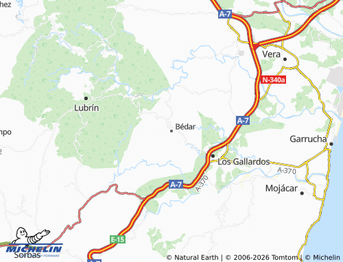 MICHELIN Bédar map - ViaMichelin