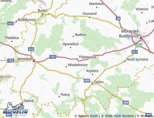 Mappa MICHELIN Třebelovice - ViaMichelin