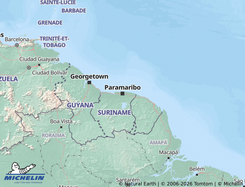 MICHELIN-Landkarte Suriname - ViaMichelin