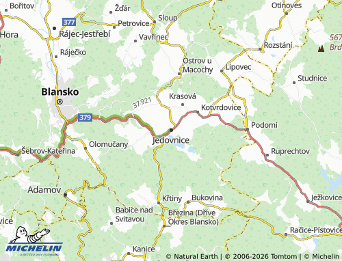 MICHELIN Jedovnice map - ViaMichelin