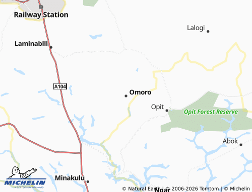 MICHELIN-Landkarte Omoro - ViaMichelin