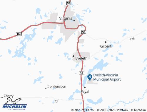 Mappa MICHELIN Eveleth - ViaMichelin