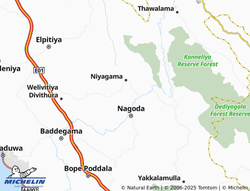MICHELIN Niyagama South map - ViaMichelin