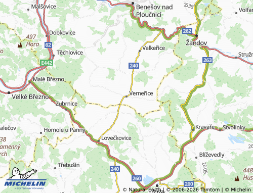 Mapa MICHELIN Verneřice - ViaMichelin