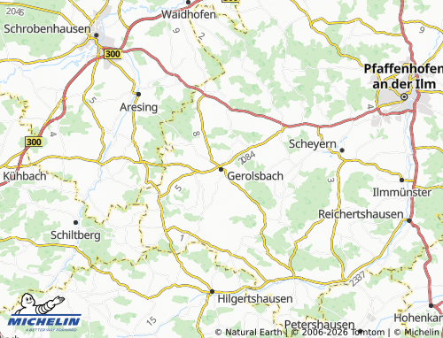 MICHELIN-Landkarte Gerolsbach - ViaMichelin
