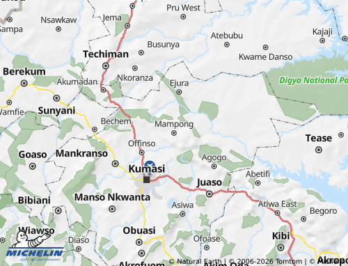 Mapa MICHELIN Sekyere West - ViaMichelin