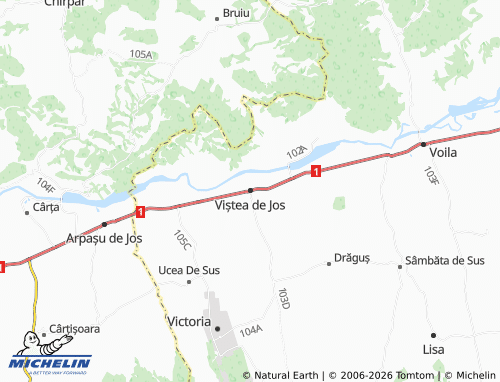 MICHELIN Viștea de Jos map - ViaMichelin