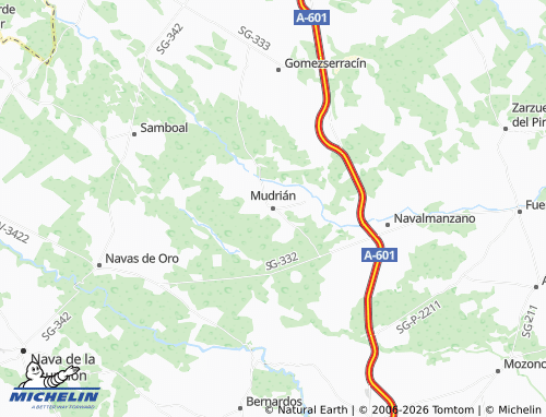 MICHELIN Mudrián map - ViaMichelin