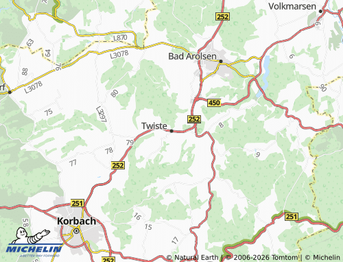 Mappa MICHELIN Twistetal - ViaMichelin